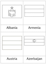 Flags of Europe Blackline Masters Three Part Cards (Printed)