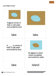 Land and Water Forms Nomenclature Cards 6-9 (Printed)