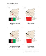 Flags and Maps of Asia Three Part Cards (Printed)