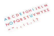 Plastic Printed Alphabets: Red with Blue Vowels - Without Box