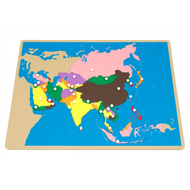 Puzzle Map of Asia with Labeled & Unlabeled Control Charts (Premium Quality)