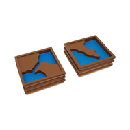 Wooden Land and Water Form Trays (Set #1) (Premium Quality)