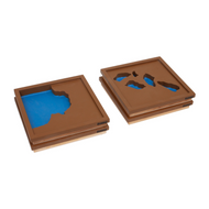 Wooden Land and Water Form Trays (Set #2) (Premium Quality)