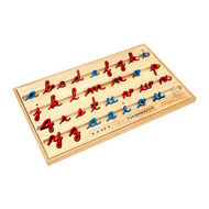 Small Movable Alphabet: Lowercase Cursive - Blue and Red - Configured Box (Premium Quality)