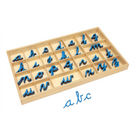 Small Movable Alphabets: Blue - Cursive (Premium Quality)