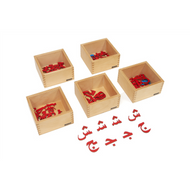 Arabic Movable letters (5 white lid wooden boxes)
