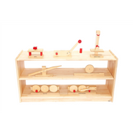 Two Tier Adjustable Shelf 24" High, 14.5" Depth - Rubberwood