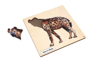 Parts of a Hyena Puzzle with Nomenclature Cards (3-6) (Printed)