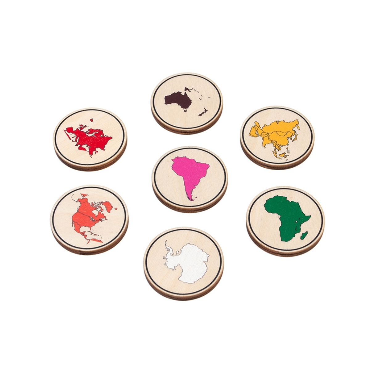 Wooden Memory Game: Continents