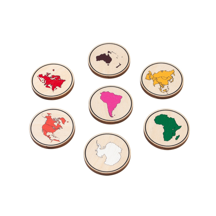 Wooden Memory Game: Continents