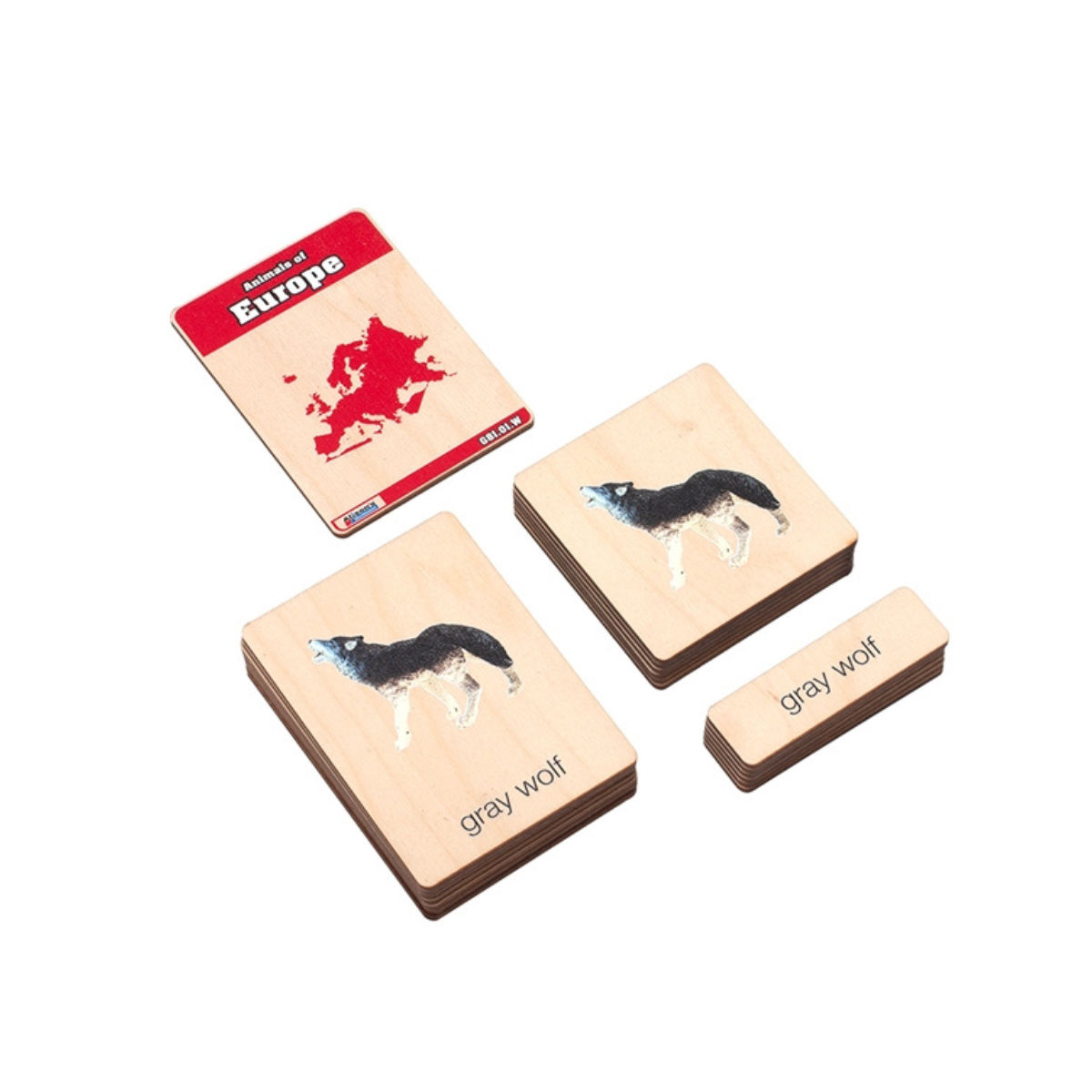 Animals of Europe Wooden Nomenclature Cards (3-6) (Printed)
