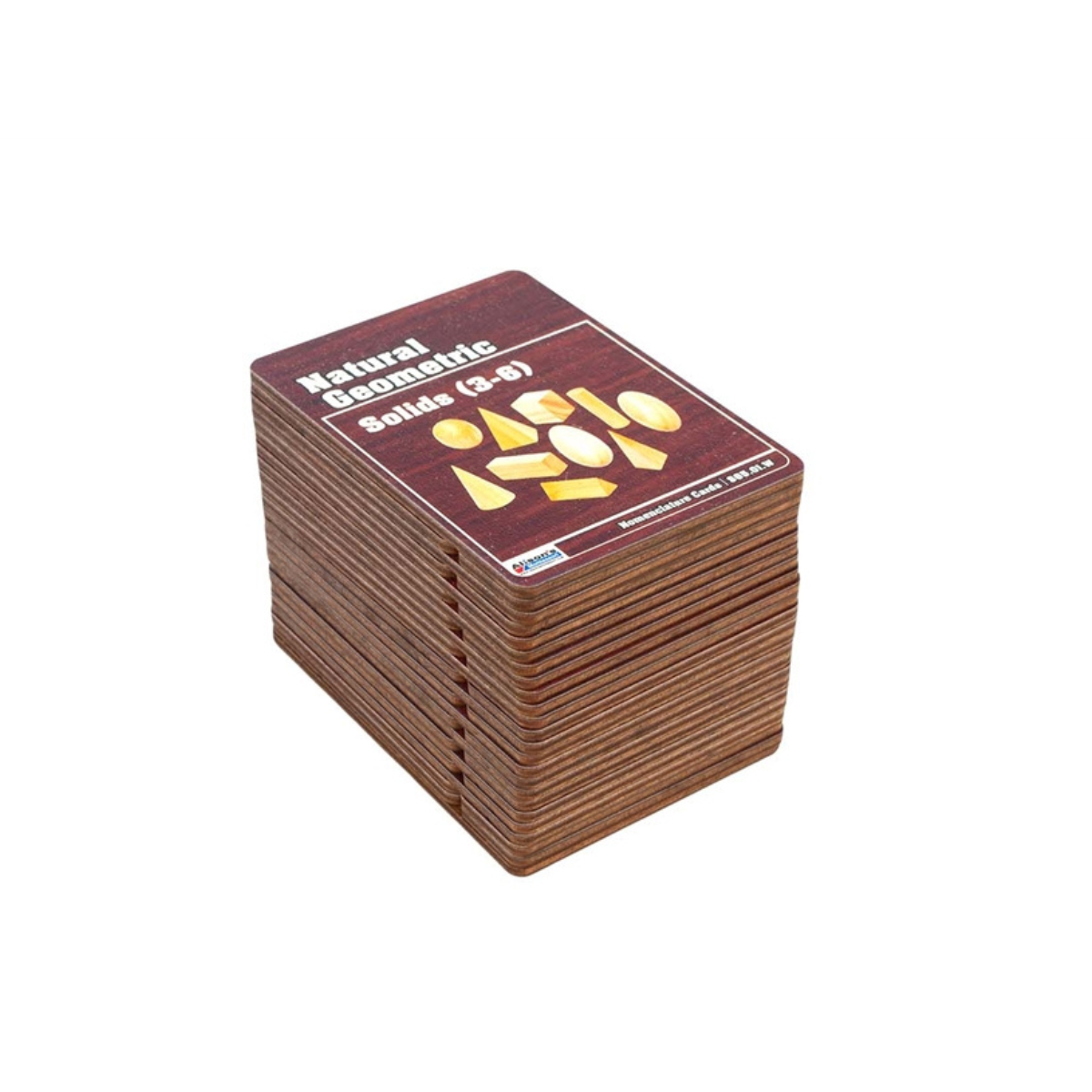 Natural Geometric Solids Wooden Nomenclature Cards (3-6)