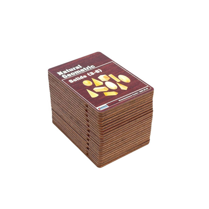 Natural Geometric Solids Wooden Nomenclature Cards (3-6)