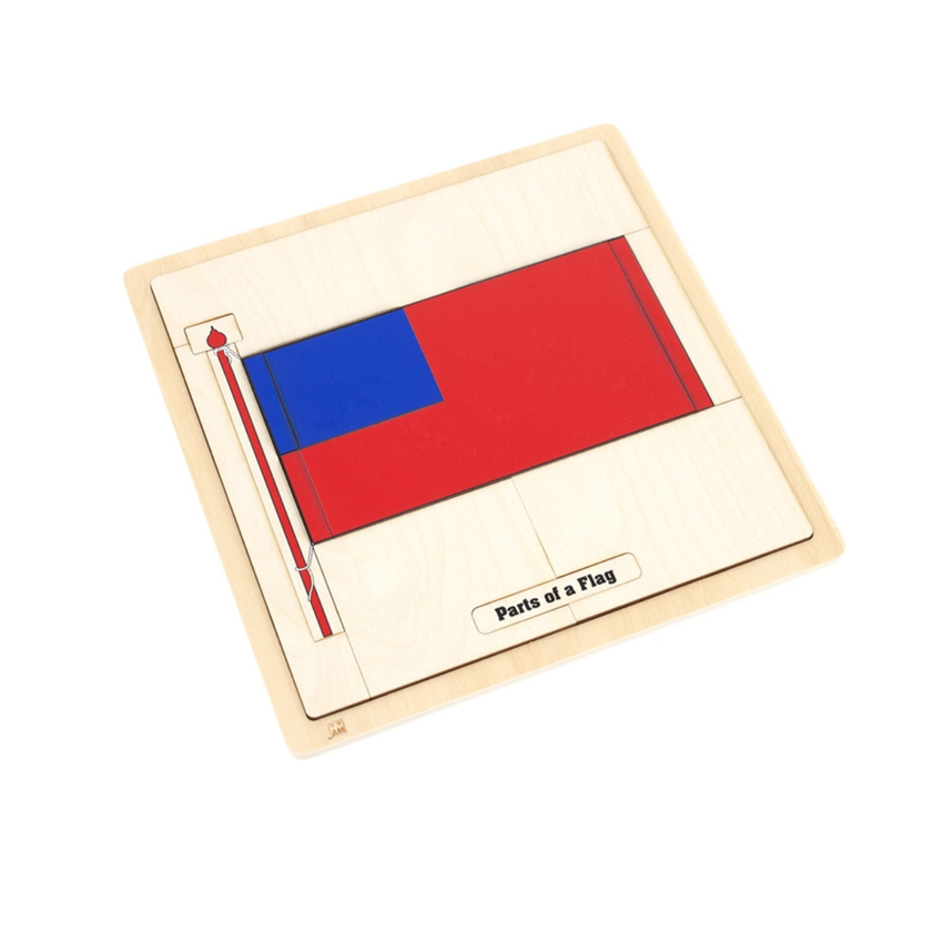 Parts of a Flag Puzzle with Nomenclature Cards (3-6) (Printed)