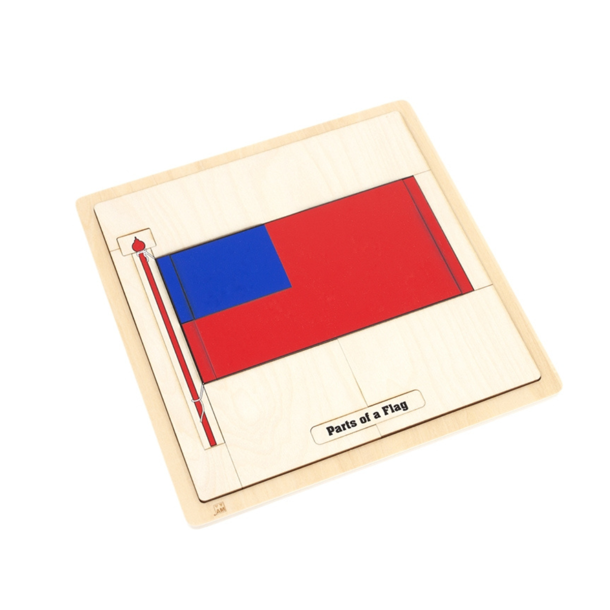 Parts of a Flag Puzzle with Nomenclature Cards (6-9) (Printed)