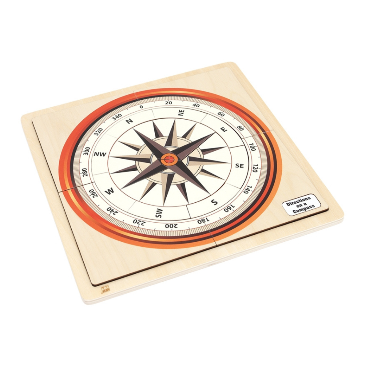 Directions on a Compass Puzzle with Nomenclature Cards (3-6)