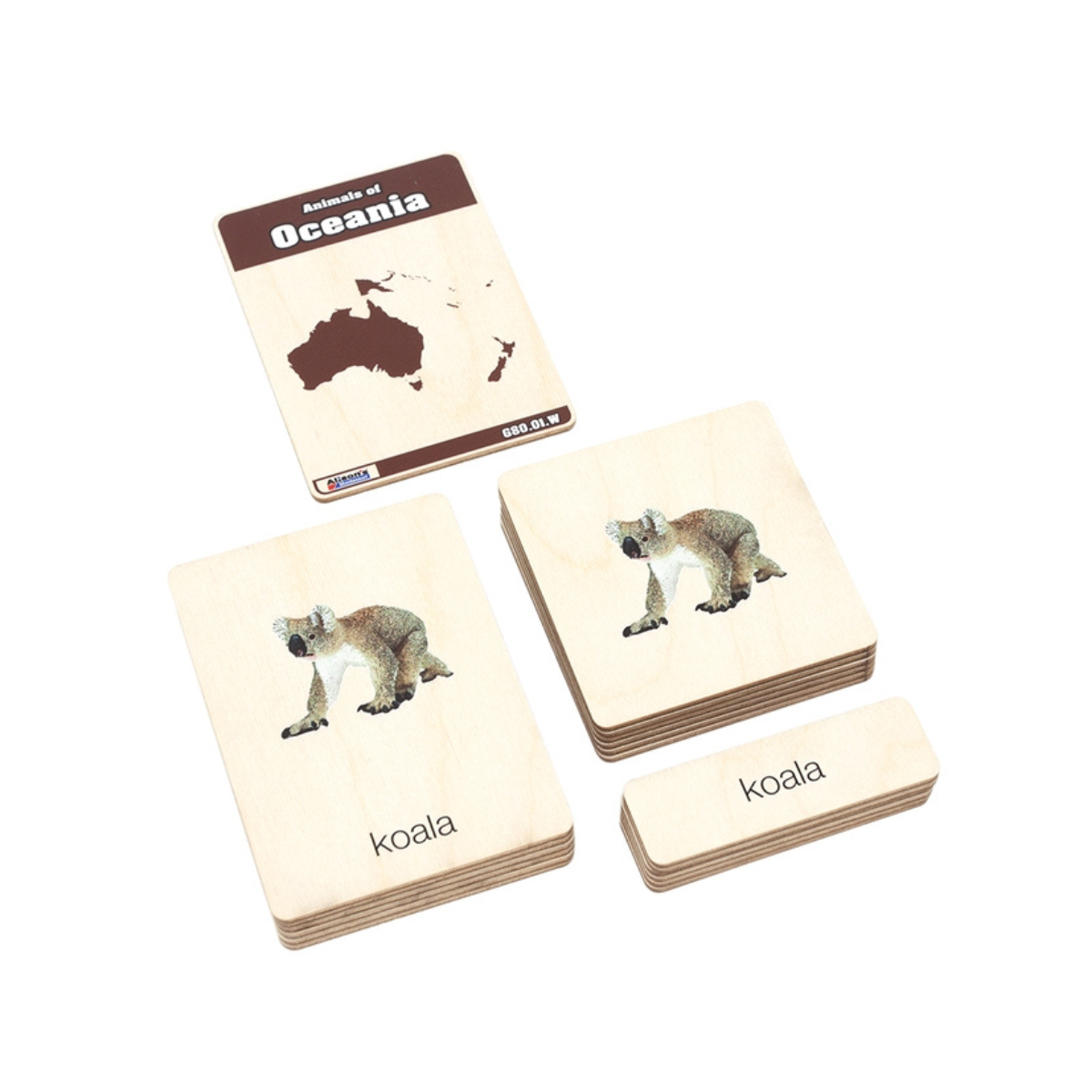 Animals of Australia Wooden Nomenclature Cards (3-6) (Printed)