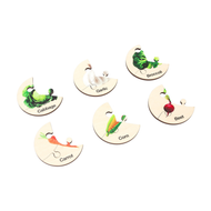 Six Vegetable-Themed Three-Part Puzzles
