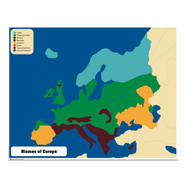 Biomes Puzzle Map of Europe with Control Chart