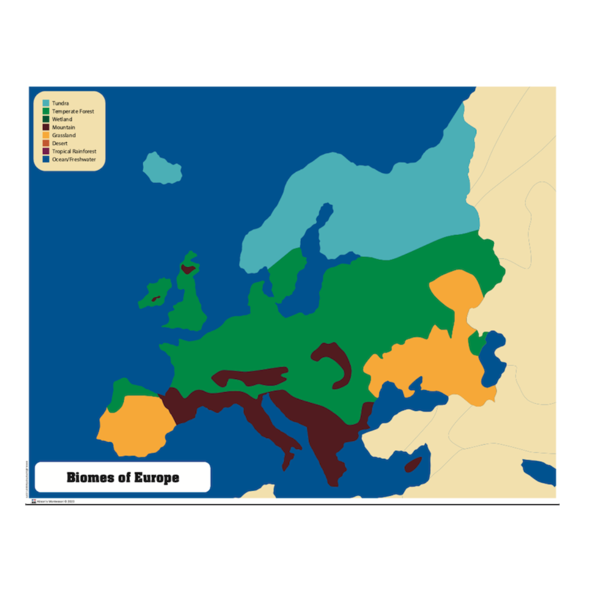 Biomes Puzzle Map of Europe with Control Chart