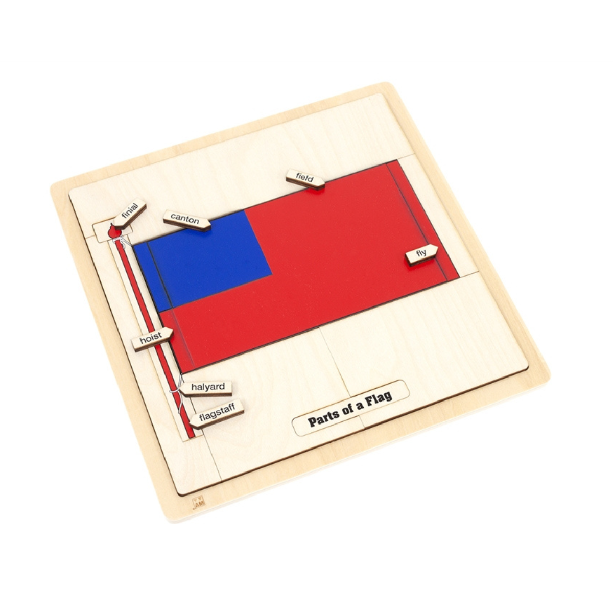 Parts of a Flag Puzzle with Nomenclature Cards (6-9) (Printed)