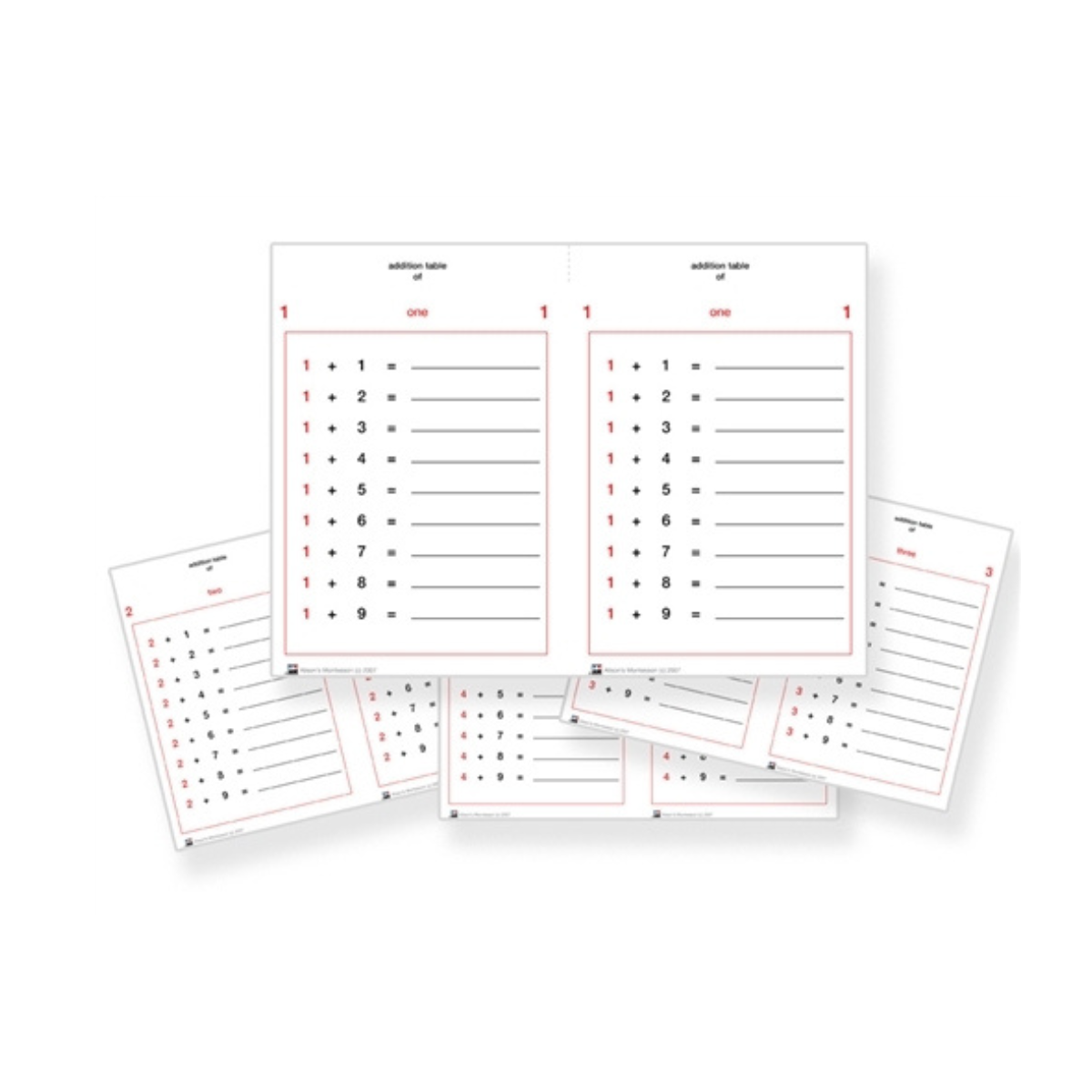 Addition Tables (Printed)
