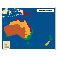 Biomes Puzzle Map of Australia with Control Chart