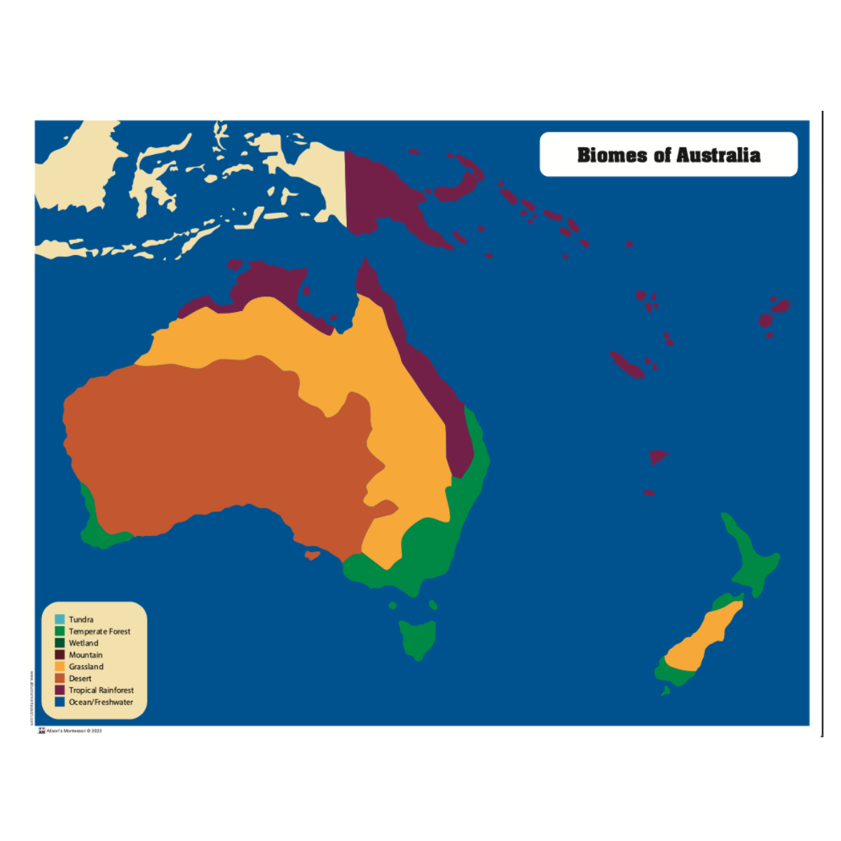 Biomes Puzzle Map of Australia with Control Chart