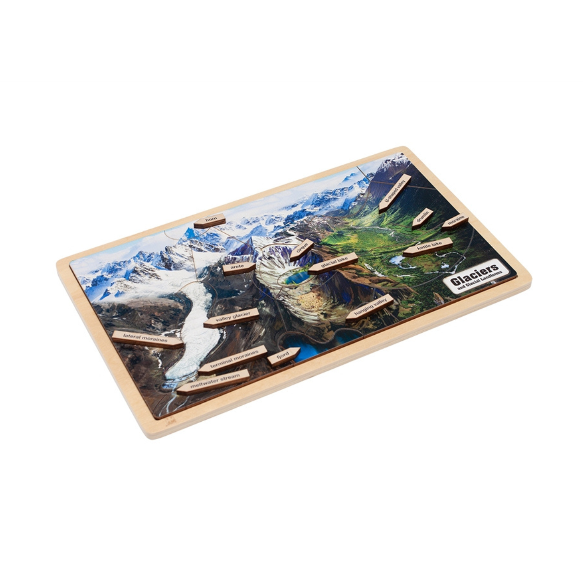 Glaciers and Glacial Landforms Puzzle with Nomenclature Cards (6-9) (Printed)
