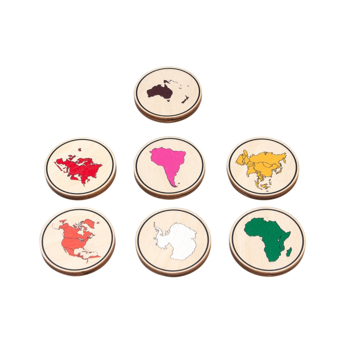 Wooden Memory Game: Continents