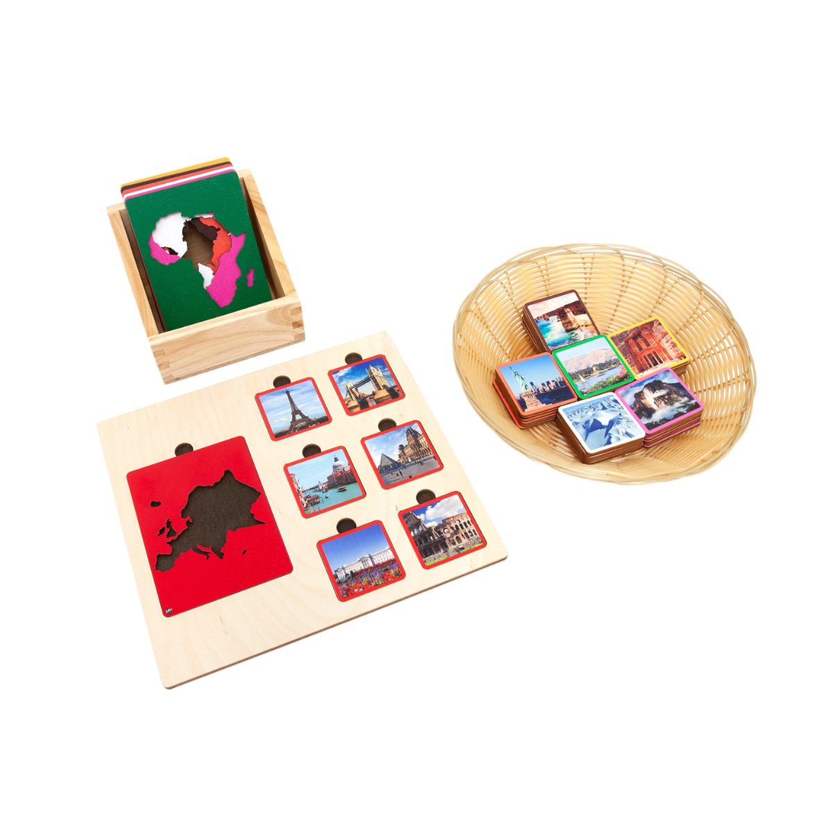 Continents and Their Landmarks Sorting Tiles