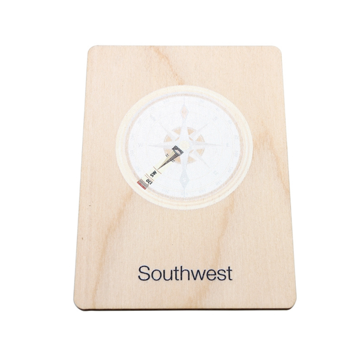 Directions on a Compass Wooden Three-part Cards