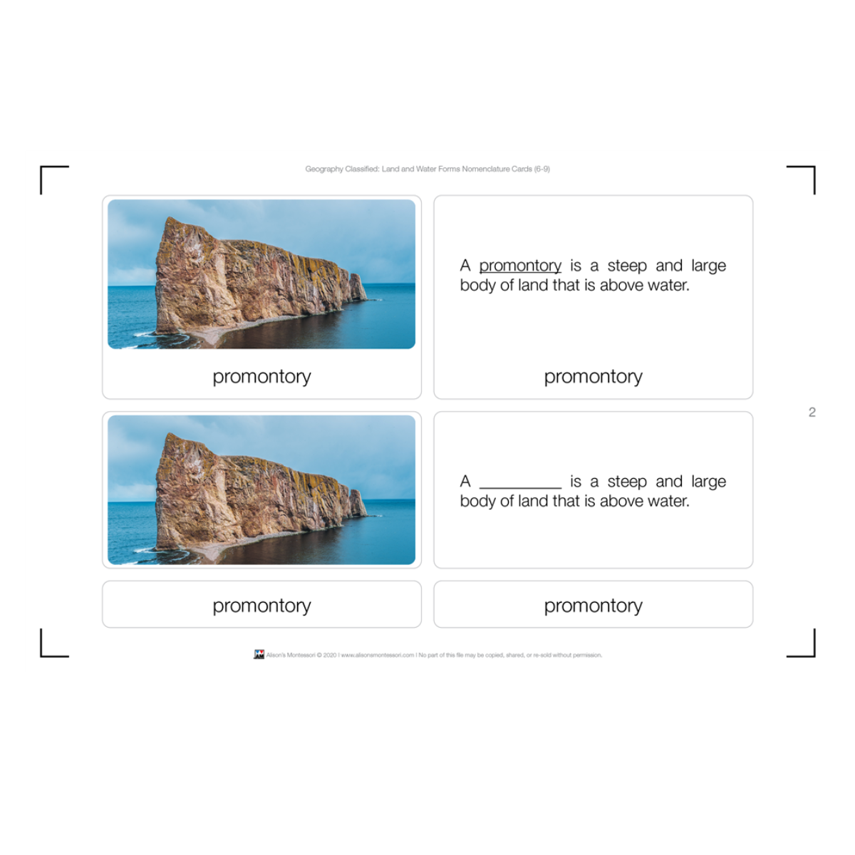 Geography Classified: Land and Water Forms Puzzle with Nomenclature Cards (Printed)