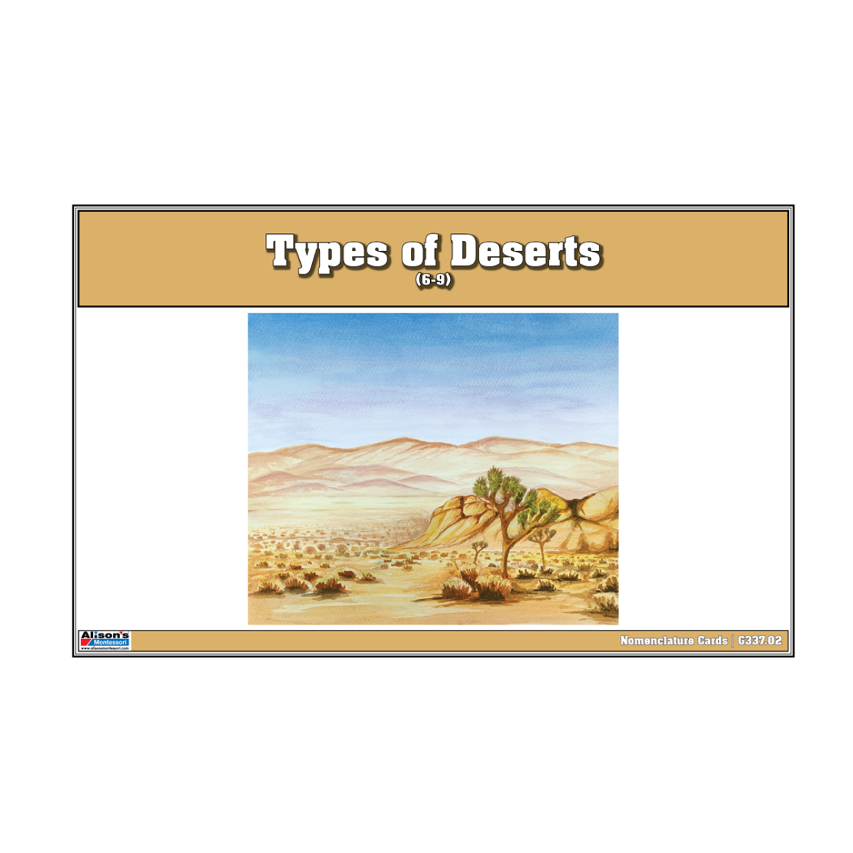 Types of Deserts Nomenclature Cards (6-9) (Printed)