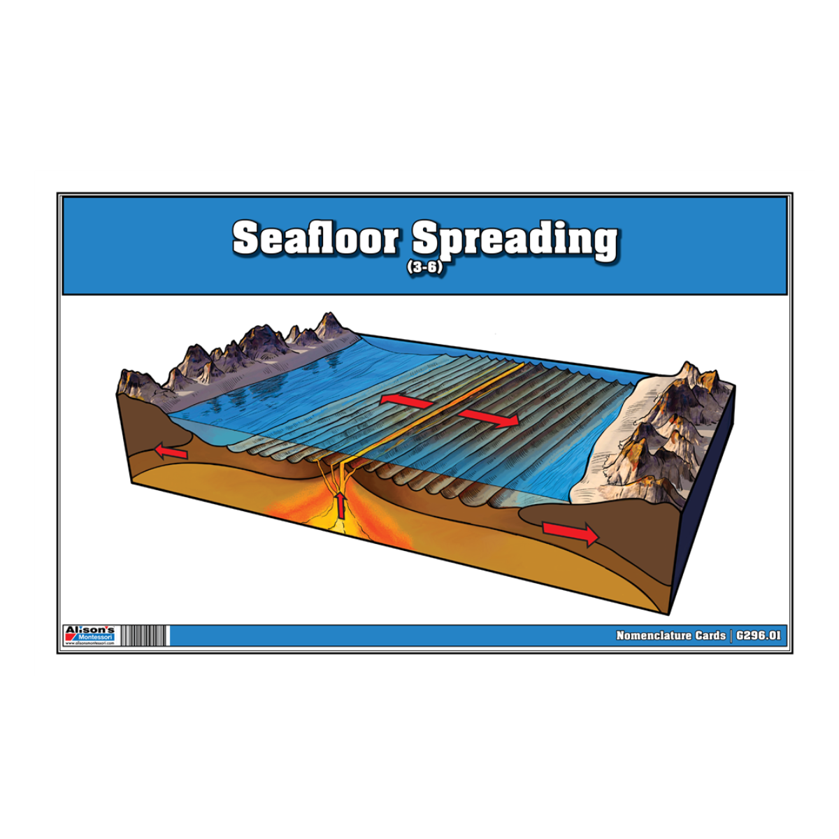 Seafloor Spreading Puzzle with Nomenclature Cards (3-6)