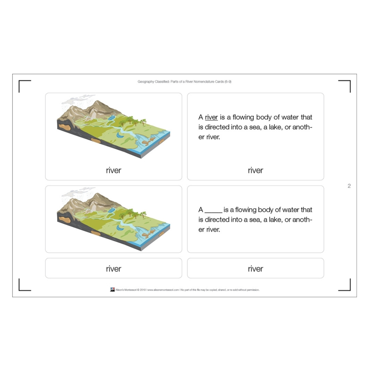 Parts of a River Puzzle with Nomenclature Cards (6-9)