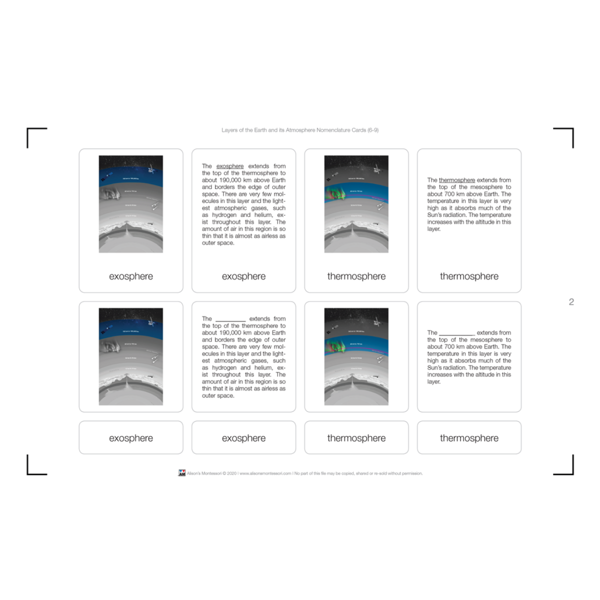 Layers of the Earth and its Atmosphere Puzzle with Nomenclature Cards 6-9