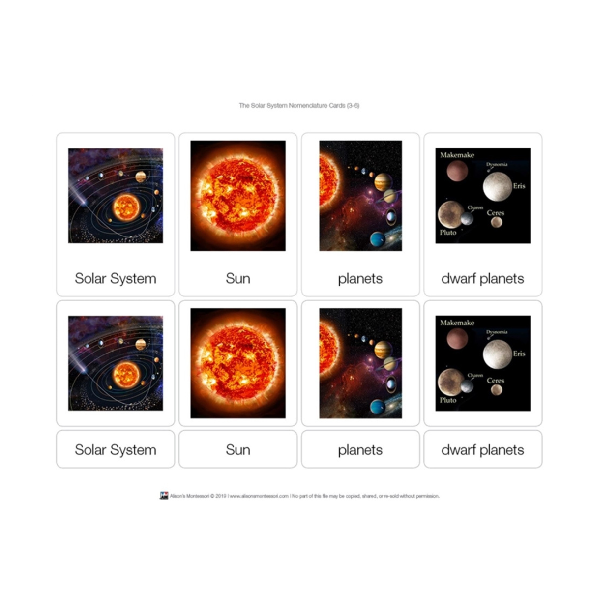 The Solar System Puzzle with Nomenclature Cards (3-6)