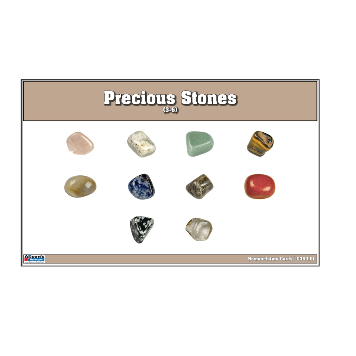 Precious Stones Puzzle with Nomenclature Cards (3-6) (Printed)