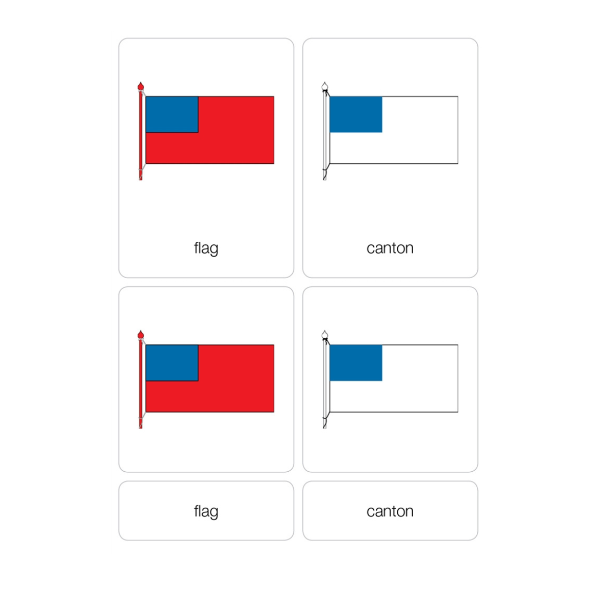 Parts of a Flag Puzzle with Nomenclature Cards (3-6) (Printed)