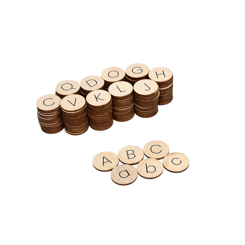 Wooden Round Movable Alphabet