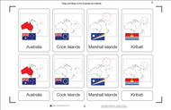 Flags and Maps of Australia Three Part Cards (Printed)