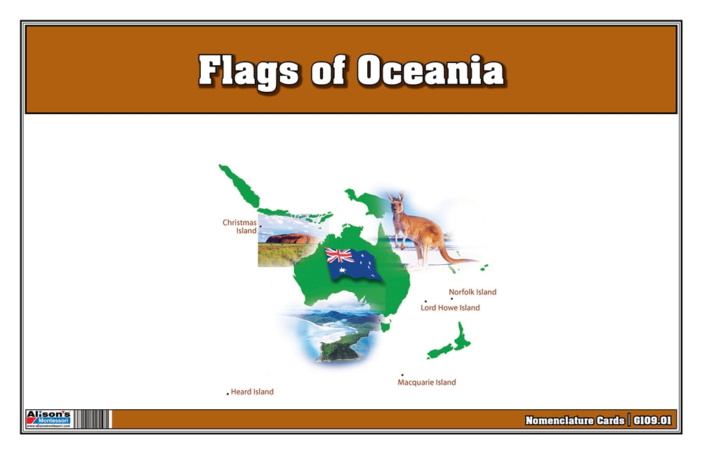 Flags of Australia Three Part Cards (Printed)