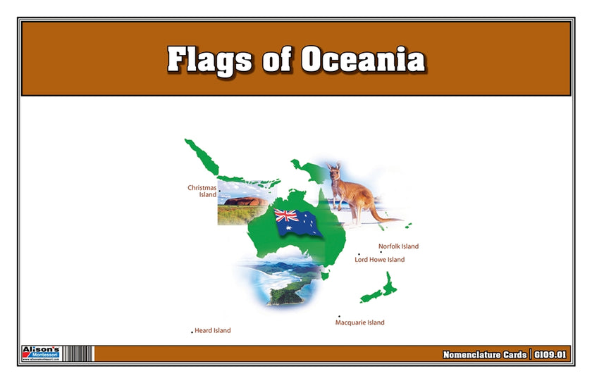 Flags of Australia Three Part Cards (Printed)