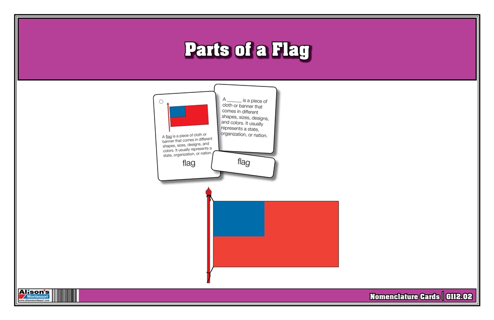 Parts of a Flag Nomenclature Cards 6-9 (Printed)