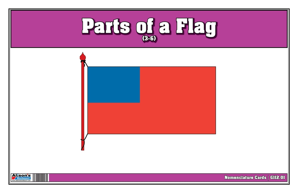 Parts of a Flag Puzzle with Nomenclature Cards (3-6) (Printed)