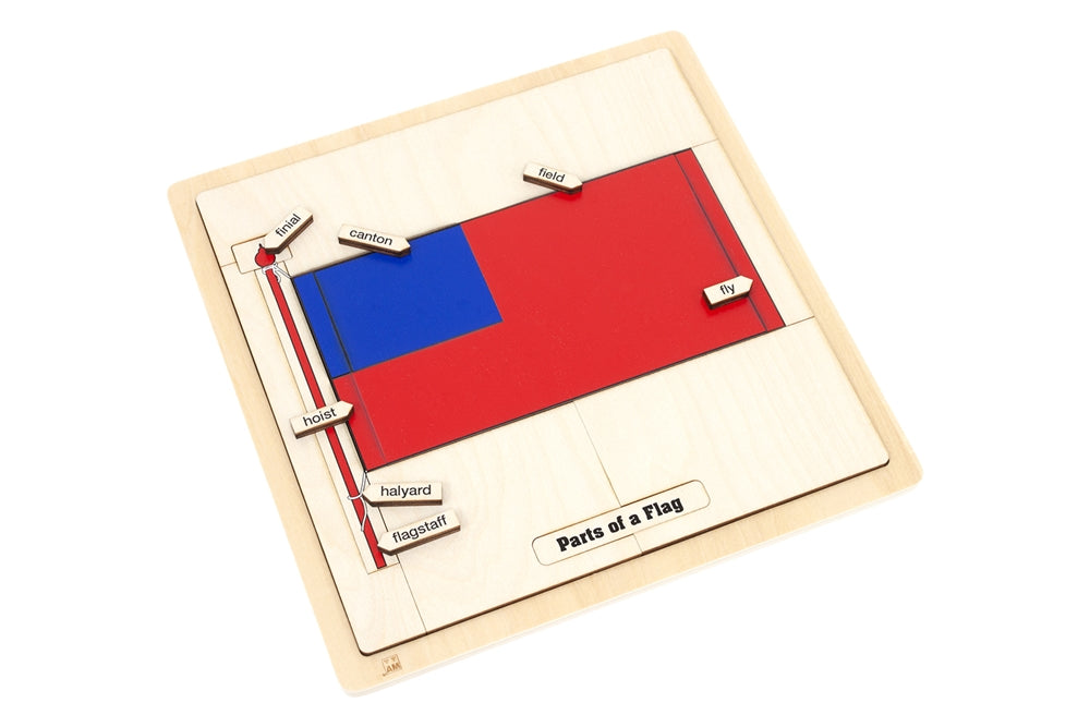 Parts of a Flag Puzzle with Nomenclature Cards (6-9) (Printed)