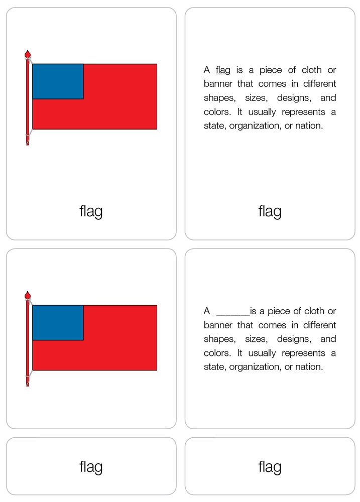 Parts of a Flag Puzzle with Nomenclature Cards (6-9) (Printed)