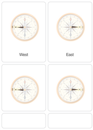 Directions on a Compass Puzzle with Nomenclature Cards (3-6)