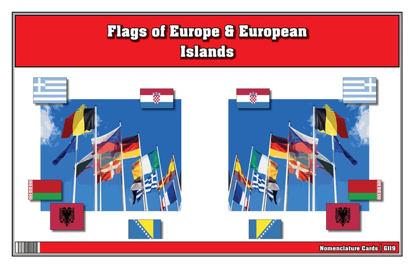Flags of Europe Three Part Cards (Printed)